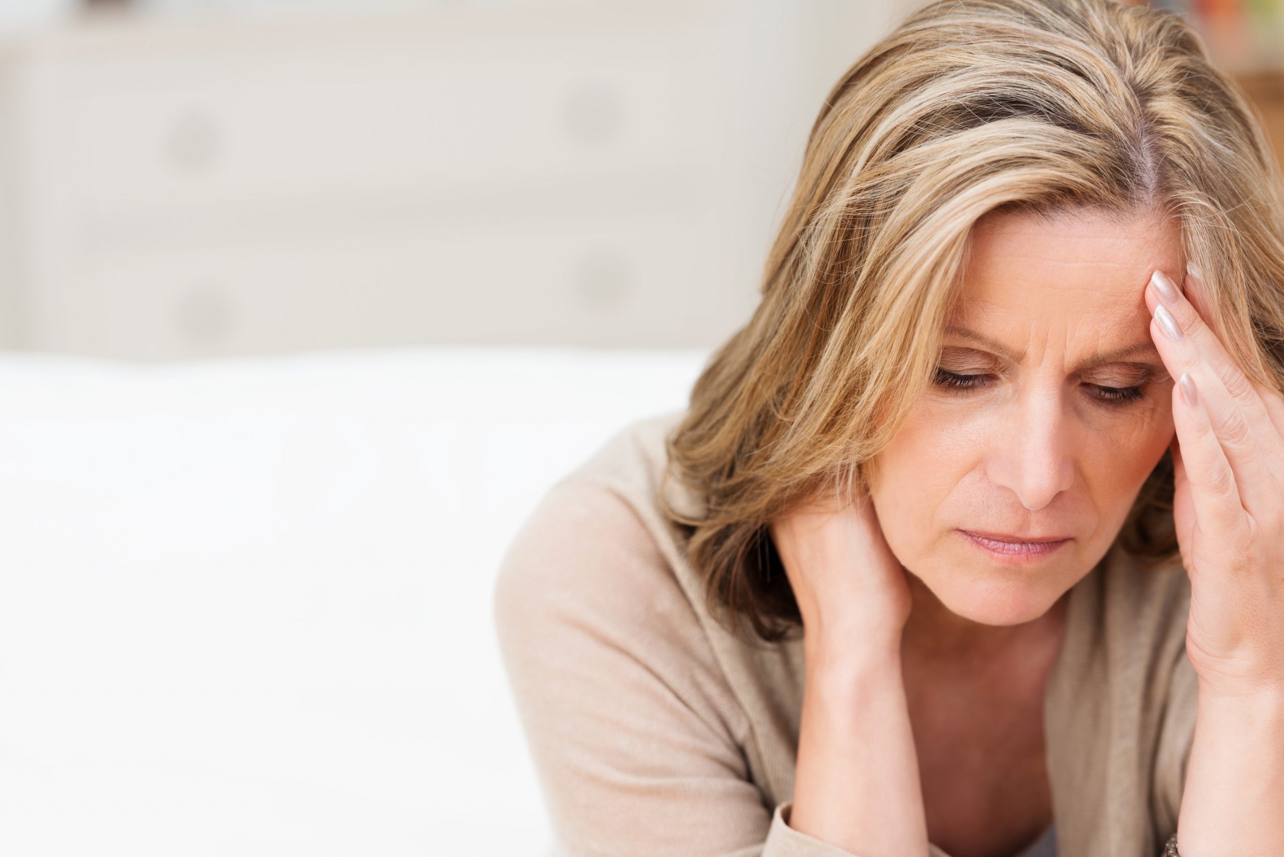 Headache middle aged woman